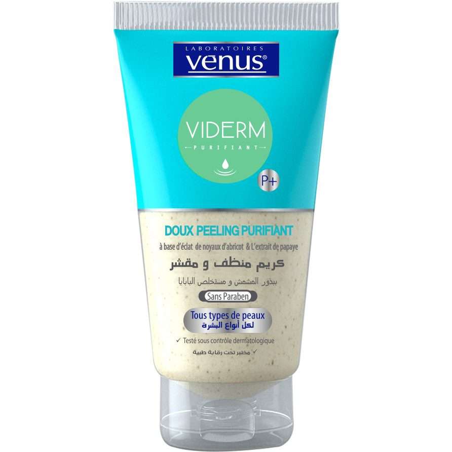 Viderm Gel nettoyant exfoliant 150ml papaye & éclat de noyaux déabricot