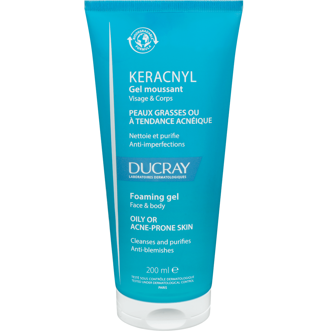 Gel Moussant Keracnyl – peaux grasses et à tendance acnéique
